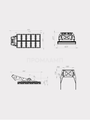 Размеры светильника TL-PROM Plus 425 5K FL D